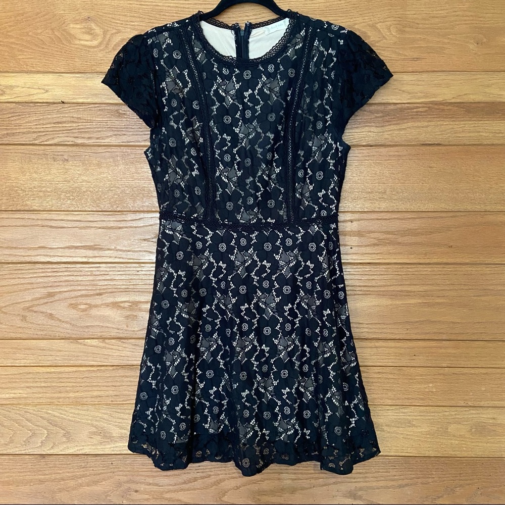 Altar'd State black lace cap sleeve dress